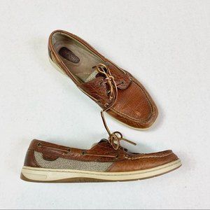 Sperry Brown Leather Tie Loafers